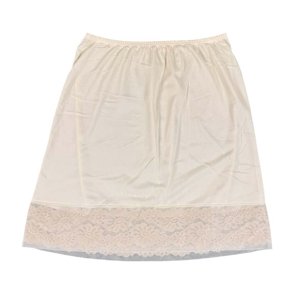 True Vintage Vanity Fair Women's Half Slip Beige Lace Hem Elastic Waist Skirt